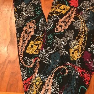 Lularoe TC neon paisley leggings